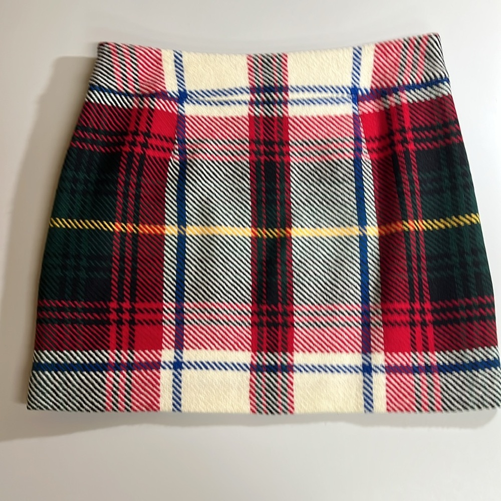 J. Crew Plaid Wool A-line Mini Skirt Size 6 - Picture 5 of 7